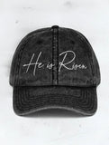He Is Risen Script Cap